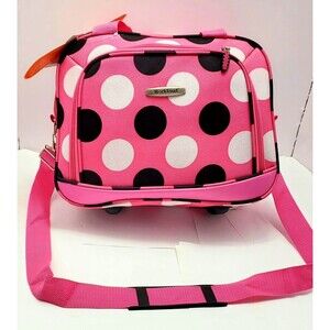 Rockland Pink Polka Dot Underseat Carry On Travel Tote Bag Lightweight